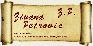 Živana Petrović vizit kartica
